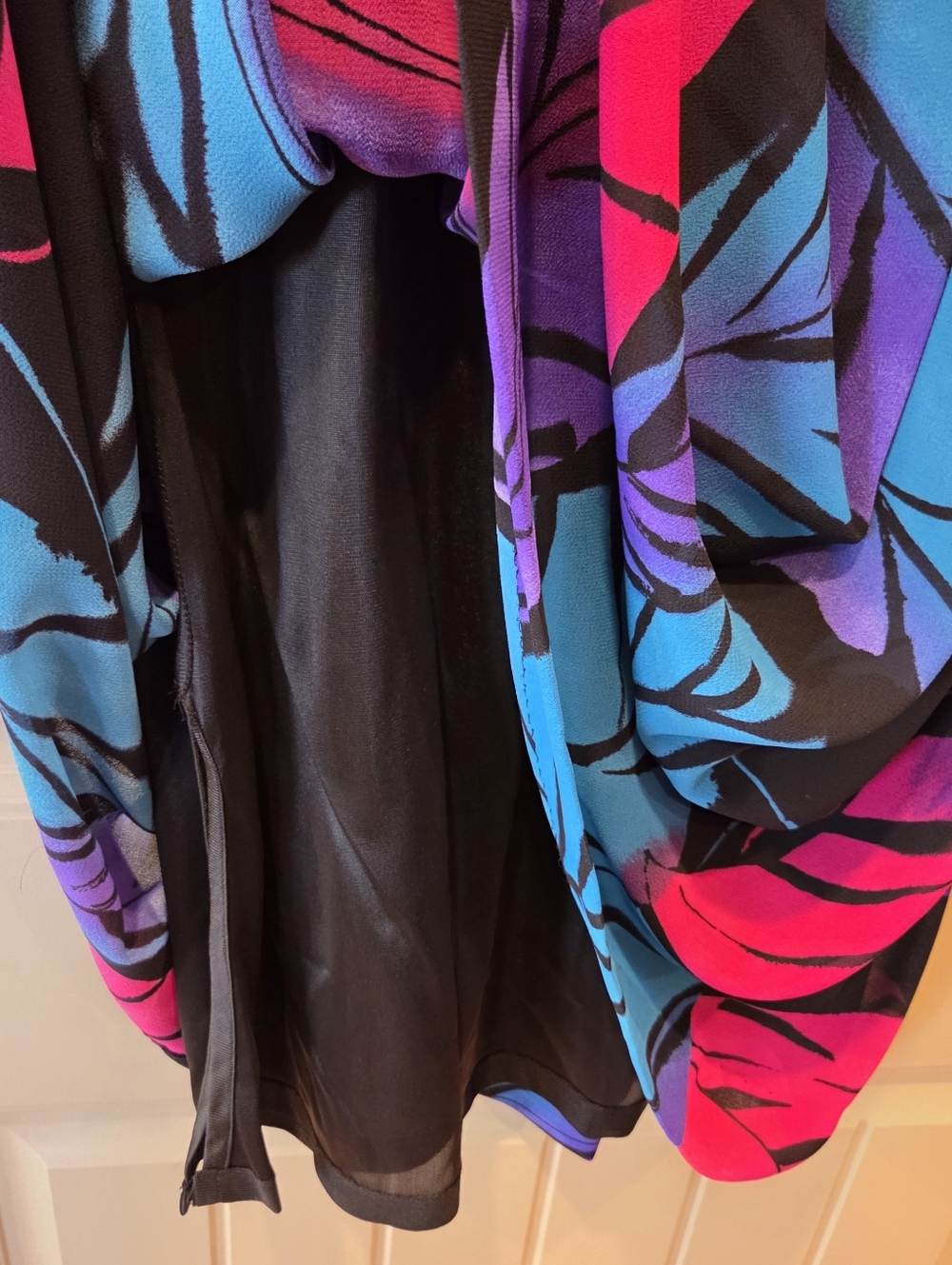 Vtg 70s Campus Casuals of California Pleated Midi Skirt NWT Leaf Print Pockets - Picture 3 of 13